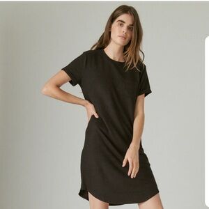 Lucky Brand Black Cloud Jersey Short Sleeve Shirt Dress NWT